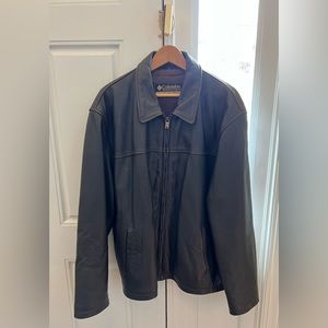 Columbia Sportswear Company Dark Brown Leather Jacket XL